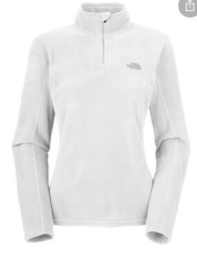 The North Face Off-White Fleece Pullover with Black Logo